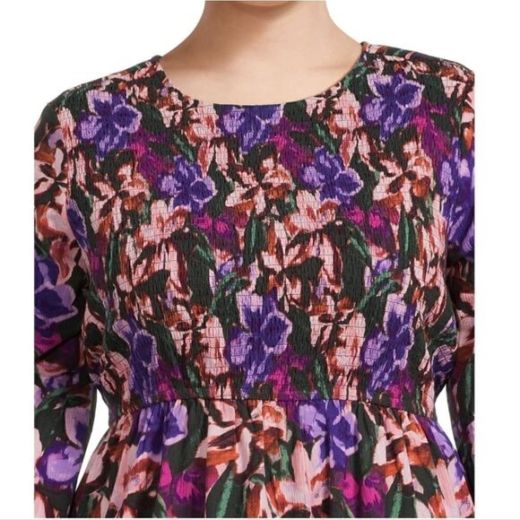 Terra & Sky Dress Purple Pink Floral Tiered Peasant Maxi Womens Plus - Picture 9 of 11